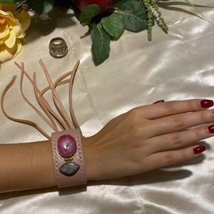 Genuine leather bracelet hand crafted